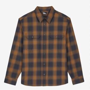 🆕 NWT The Kooples Men’s Button-Down Shirt | Brown & Black Plaid | Size L 👔